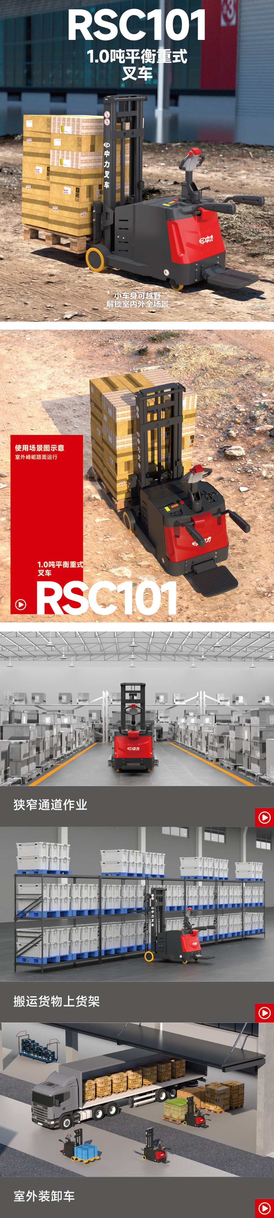 RSC101站駕式平衡重式堆高車